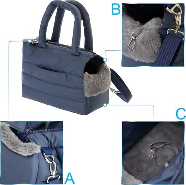 Транспортна сумка для собак та котів, розмір S (до 5 кг), темно-синій, 36 x 17 x 24 см