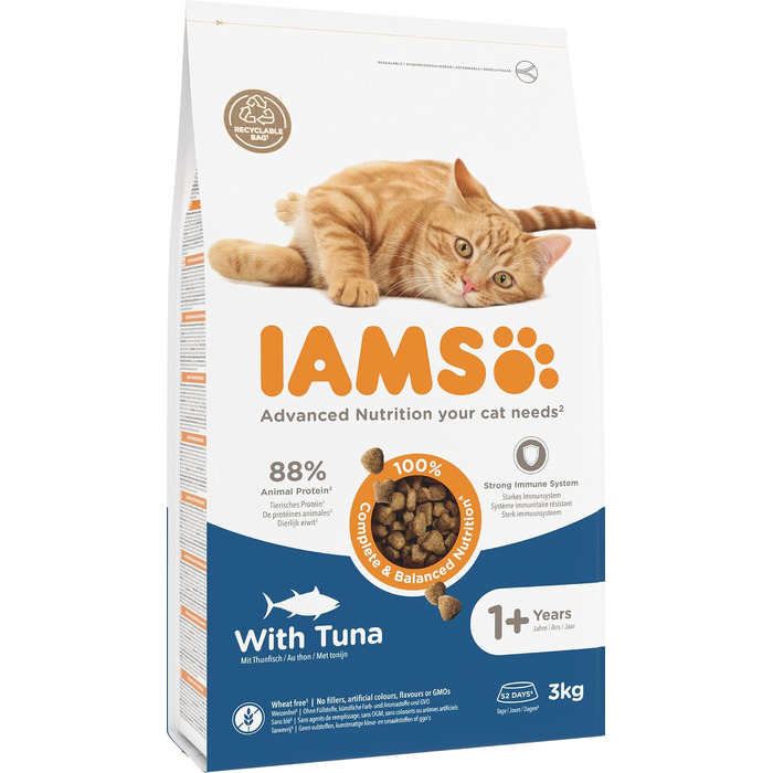 Сухий корм для котів IAMS для дорослих від 1 до 6 років з тунцем, 10 кг