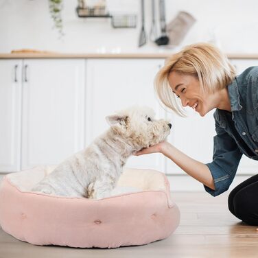 Кругле ліжко для котів та цуценят, 50.8 см. Зручне, з неслизьким дном та знімним подушкою. Підходить для домашніх тварин.