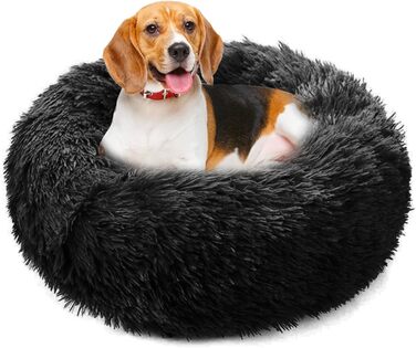 М'яке ліжко для собак та котів PETCUTE, кругле, чорне, розмір M, миється