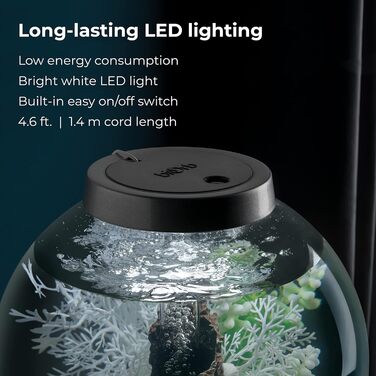 Акваріум biOrb CLASSIC 15 LED сріблястий, комплект з фільтром, LED-підсвіткою та керамічним гравієм, акрилове скло, 15 л