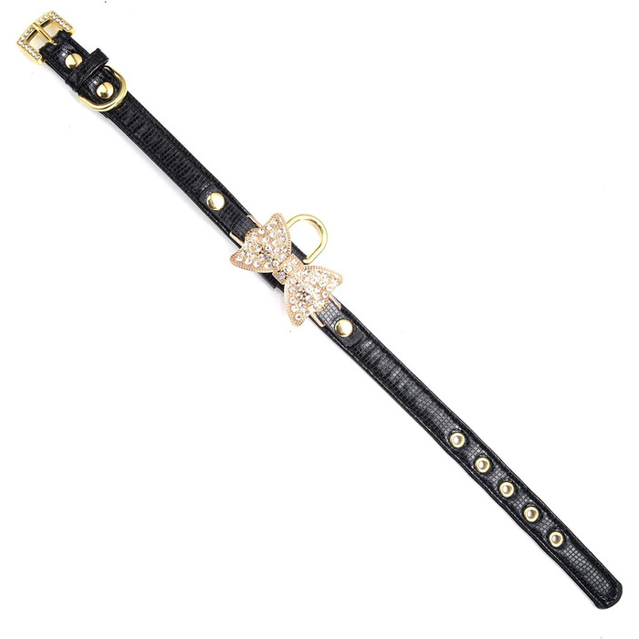 Нашийник шкіряний для собак та котів, регульований, розмір XS, рожевий (S, чорний)