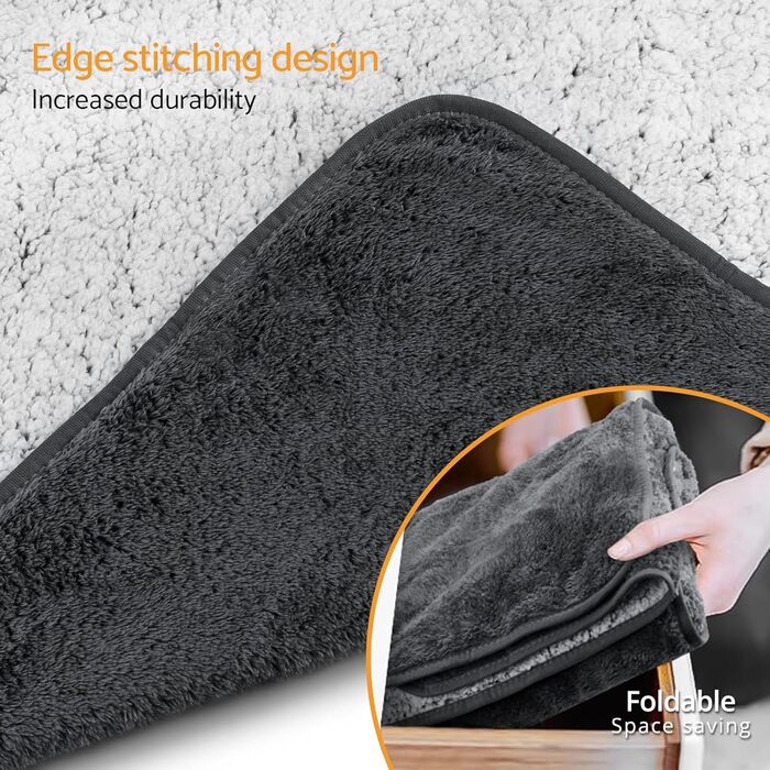 Водонепроникний килимок для собак 100x120 см (40x47 дюймів) - м'який, пухнастий, машинного прання, для собак середніх порід до 16 кг, чорно-білий, для дому та вулиці