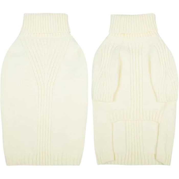 Пуловер для великих собак, теплий в'язаний пуловер, святковий пуловер, ролкровий світшот для екстра-великих собак, хлопчиків та дівчаток, еластичний, для холодної погоди, одяг для великих собак (XL, білий)