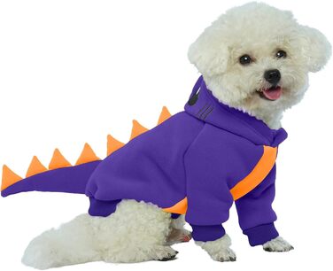 Теплий флісовий костюм для собак великих порід, динозавр, флісовий капюшон, костюм на Хелловін, зелений, середній, для холодної погоди