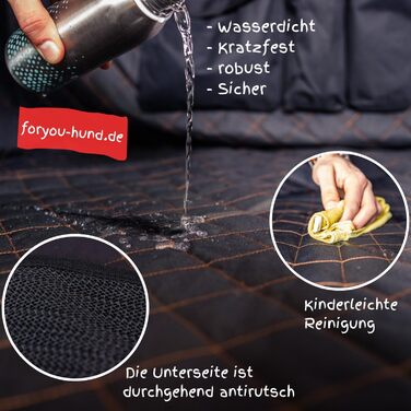 Захист для багажника з захистом краю вантажного отвору foryou® + килимок для собак - універсальний захист багажника для собак, водовідштовхувальний, стійкий до подряпин, преміум якість, Made in Germany