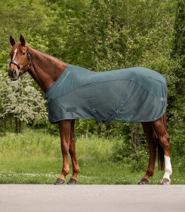 Флісова попона-рубашка Waldhausen Comfort для коней, 135 см, колір сосновий зелений