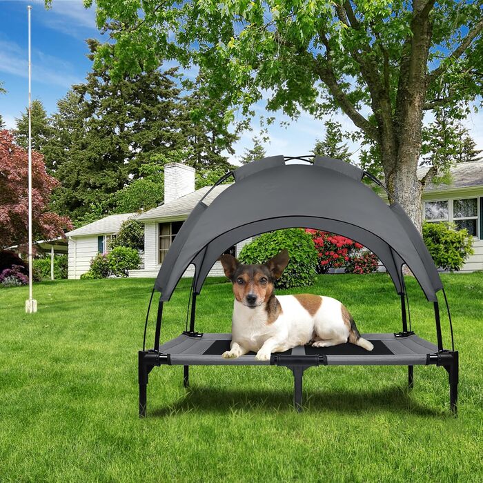 Лежанка для собак з балдахіном, велика, 92 x 76 x 92 см. Водонепроникна, з дихаючим мереживним полотном. Підходить для кемпінгу та пляжу.