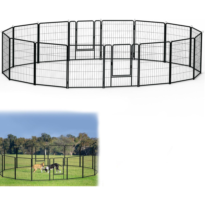 Вольєр для собак і цуценят YRHome 80x65 см: складаний вольєр для собак на 16 частин, для внутрішнього та зовнішнього використання