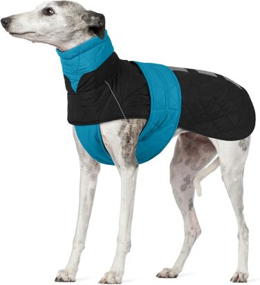 Тепла куртка для грейхаундів та інших породистих собак, флісова підкладка, блакитна
