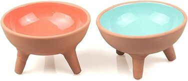 Керамічні миски для котів | Ручна робота | Набір 2 шт. | Білий та сірий (туркський)