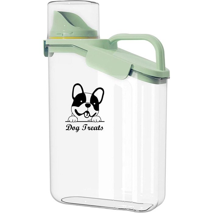 Контейнер для корму для собак 2.8L, герметичний, вологостійкий, BPA-free, прозорий, зелений 1391-Dog-Green