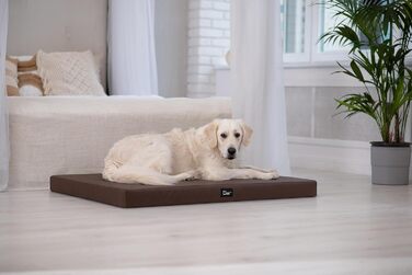 Килимок для собак Tina Grosse: великий, середній та маленький - м'яке ліжко для собак з еко-шкіри. Легко миється, водонепроникний, м'який, довговічний, стійкий до зношування та розривів (XL, 100x80x8 см, Коричневий)