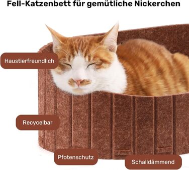 Кразборд для котів FUKUMARU: диван з крафт-паперу, 61 см, з м'яким лежаком, коричневий