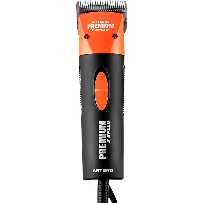 Професійна машинка для стрижки собак та котів Artero Premium, 2 швидкості, тиха та легка, для дому та грумінгу, з кейсом та набором насадок (Помаранчевий)