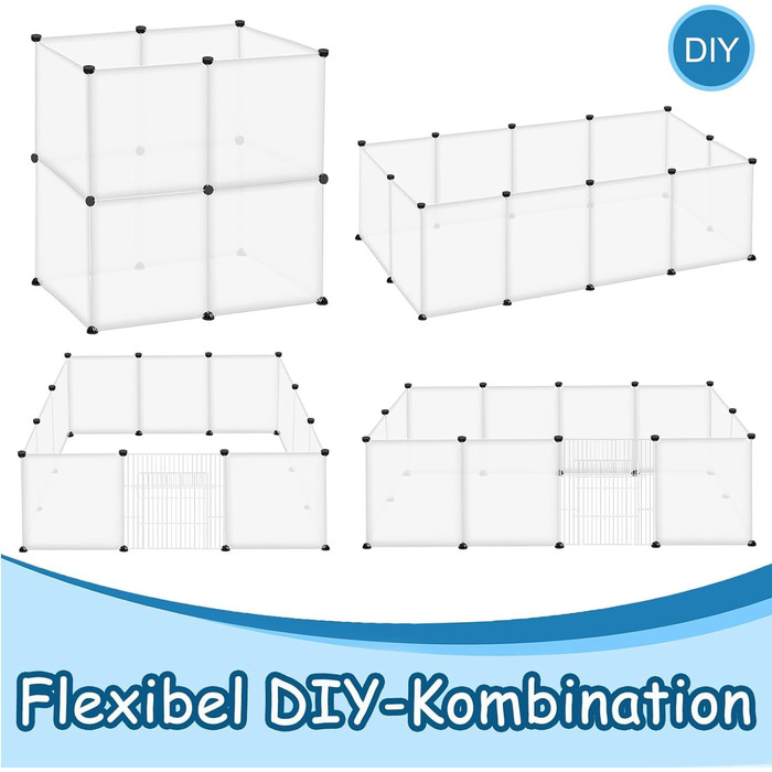 Клітка-вольєр для кроликів, морських свинок, дрібних тварин, без дверей, 145x75x48 см, прозора