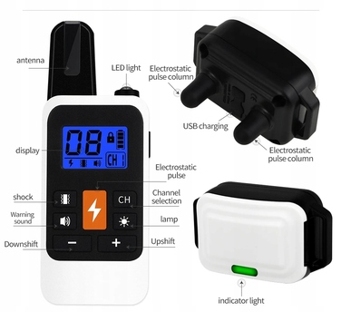 Електричний нашийник для дресирування собак з пультом дистанційного керування та великим радіусом дії