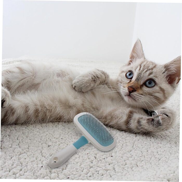 Масажна щітка для тварин ULTECHNOVO 3 шт. для котів та собак з довгим хутром, синього кольору, 15x10x2.2 см