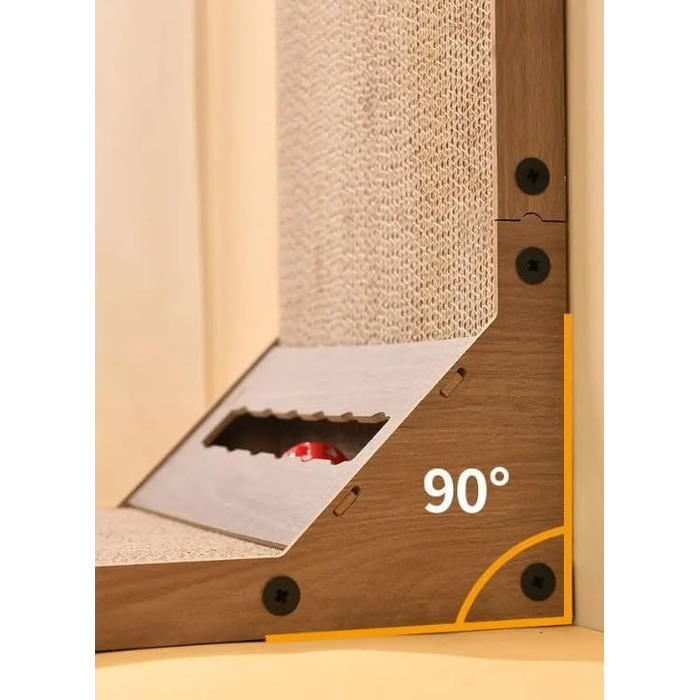 Кігтеточка для котів L-подібної форми, 58 см, з картонної коробки, іграшка для котів, 58x40x25 см