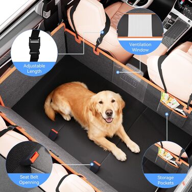 Подовжувач для заднього сидіння автомобіля для собак, PU-шкіра, жорстка основа, чохол на сидіння для собак, автомобільна лежанка для собак, матеріал PU-шкіра, більше місця, витримує 180 кг XL