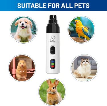 Електричний точило для кігтів домашніх тварин, для собак та котів, тихий, з алмазним насадженням