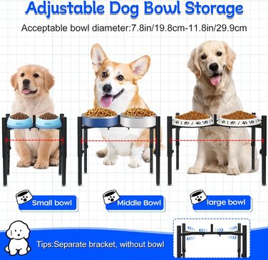 Підставка для корму для собак, регульована по висоті, металева, Quadrangle