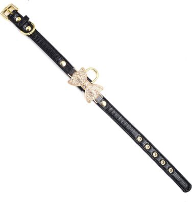 Нашийник шкіряний для собак та котів, регульований, розмір XS, рожевий (S, чорний)