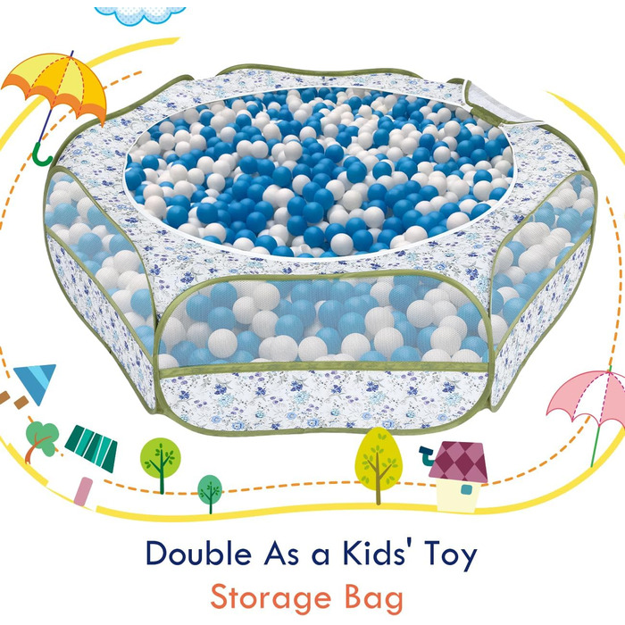 Pawaboo: Фрейгехеге для дрібних тварин, водовідштовхуваний, складаний, для кроликів, курей, кошенят, цуценят, кроликів, хом'яків. Візуальний вольєр з сіткою, блискавкою та нейлоновим дном (Синій + Білий квітковий принт)