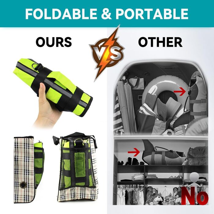 Рятувальний жилет для собак NAMSAN - надувний, для малих, середніх та великих собак, зелений (M)