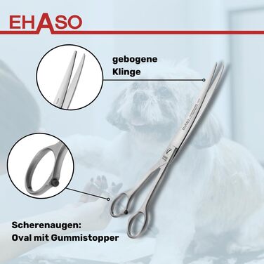 Ножиці для собак EHASO, нержавіючі, 20 см, матові
