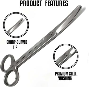 Хірургічні ножиці для перев'язки - 17 см, вигнуті, тупі кінці, з нержавіючої сталі (Mayo)