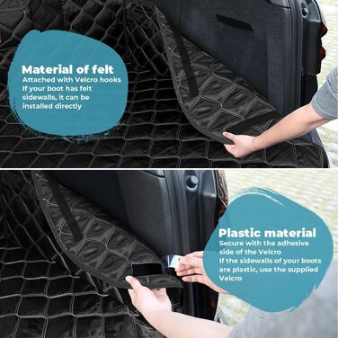 Захист для багажника авто: килимок для собак KYG, водовідштовхувальний, антикіготкові бортики, 215x110 см, чорний