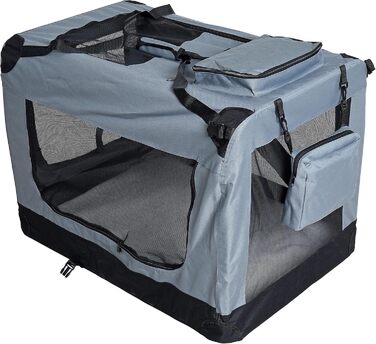 ESTEXO Клітка для собак, переноска для котів, дорожня переноска XXL сірого кольору