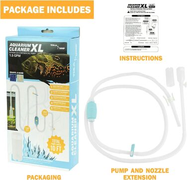 Сифон для очищення акваріумного ґрунту TERA PUMP, ручна помпа, 3 м, BPA-free, набір 2 шт.