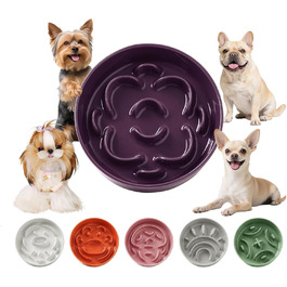 Керамічна годівниця для собак маленьких порід з антислизьким дном - годівниця для собак та котів - підходить для сухого та вологого корму - фіолетовий колір - 180г, маленька