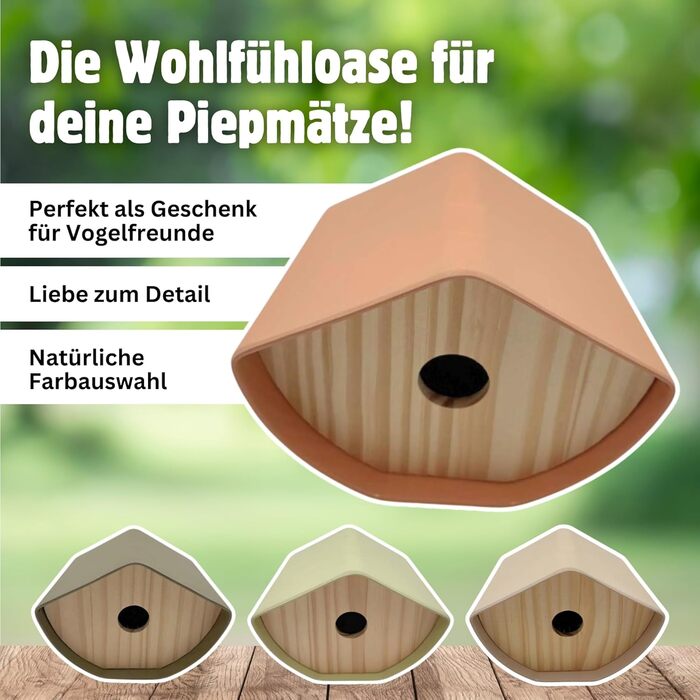 Будиночок для птахів Seaside No.64 - Vogelhaus з бамбука (темний) для малих птахів (синиць, зябликів, сніжників) - декор для дому та гніздовий будиночок на вулиці