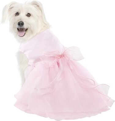 Сукня для собак на весілля: розкішний собачий балетний костюм принцеси, літня сукня для цуценят, сукня для собак на весілля з бантиком, для маленьких дівчаток (XS, Рожевий)