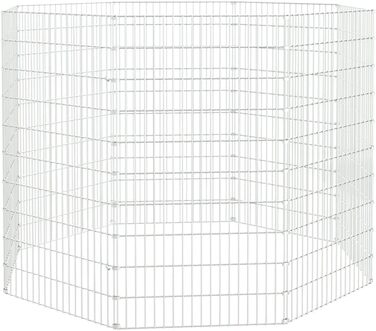 Клітка для кроликів vidaXL, 8 панелей, 54x100 см, оцинкована сталь, вольєр для тварин