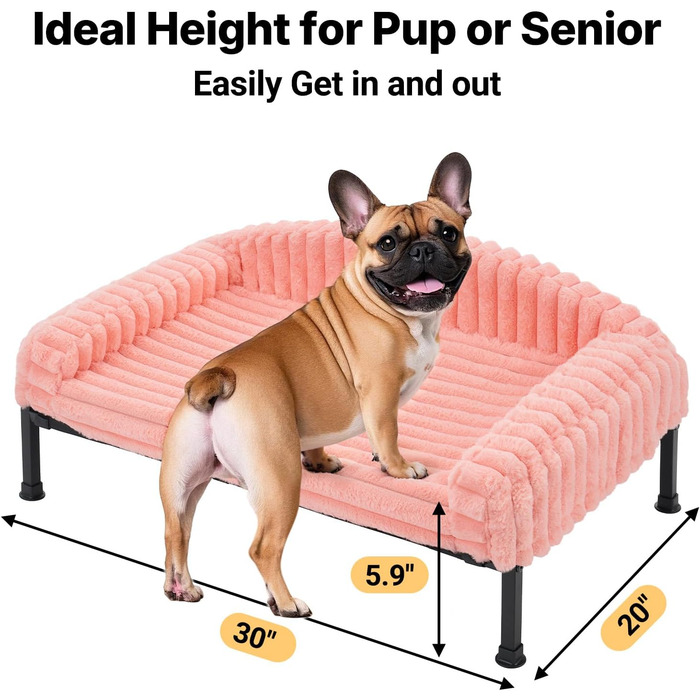 Ліжко для собак Veehoo, софа для маленьких собак, м'яка, з ортопедичним матрацом, 60x45x10 см, слонова кістка