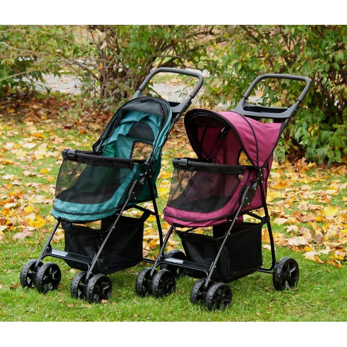 Візок для котів/собак Pet Gear Happy Trails, легкий, складно знімний внутрішній підклад, кошик для зберігання (Pine Green)