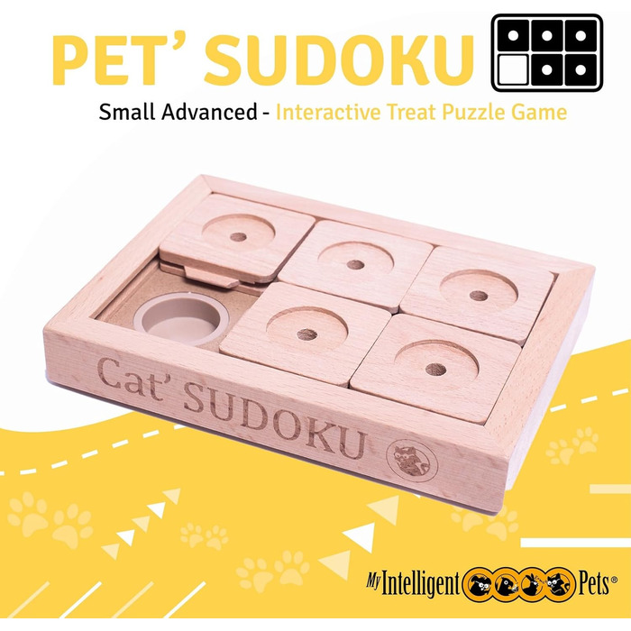 Інтерактивна іграшка-головоломка для собак і котів Sudoku Small Advanced, інтелектуальна іграшка для розвитку, ігровий тренажер для домашніх тварин