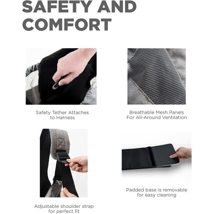 Сумка-переноска для собак Outward Hound PupPak, сіра, універсальний розмір, L 41 x B 17 x H 81 см