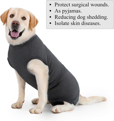 Операційний боді для собак: захист від лизання та ран, сірий. Ідеально після кастрації/операції, для собак різних порід.