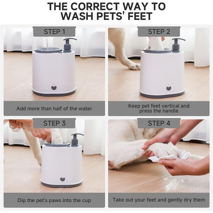Автоматичний очисник лап для собак – електричний, портативний, USB-пристрій з мікрофіброю для догляду за шерстю