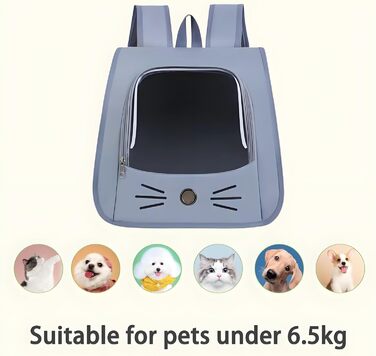 Рюкзак для кота з сіткою, портативний та складаний, переноска для домашніх тварин, дихаючий та складаний рюкзак для домашніх тварин, з прозорим вікном, для тварин до 6,5 кг