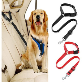 Авторемні безпеки для собак, 2 шт., регульовані, автокрісло для тварин, котів та собак, чорний, червоний, старий