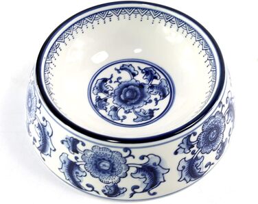 Набір мисок для корму та води для собак та котів SYNWISH, 14,7 x 18,3 x 6,1 см, блакитний та білий