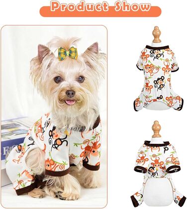 Піжама для собак Dosuyi: теплий та зручний комбінезон для цуценят та маленьких собак (мавпа, розмір S)