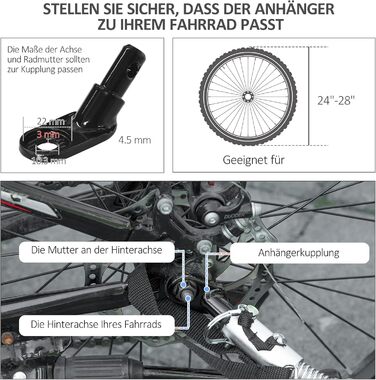 PawHut Причіп для собак 2-в-1, велосипедний причіп для собак, візок для собак з відбивачами, максимальне навантаження 30 кг, для великих собак, матеріал Оксфорд, червоний