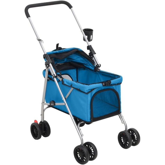 Складаний візок для собак vidaXL 76x50x100 см, синій, оксфордська тканина